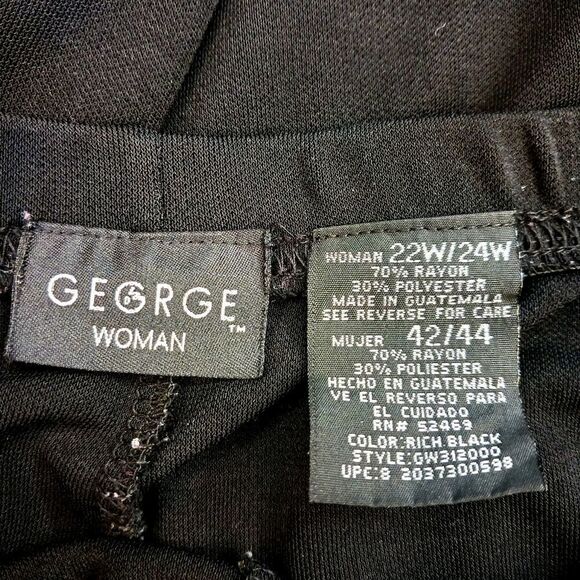 GEORGE Casual Pants Stretch Knit Pull On Thick Comfortable Black Size 22W / 24W - Picture 3 of 7